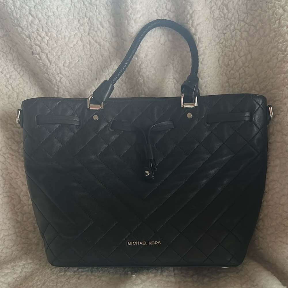 Michael Kors Black Structured Tote Bag